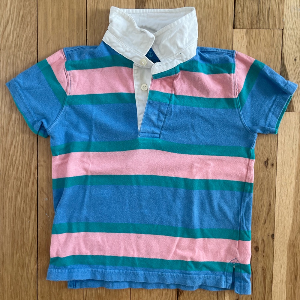J.Crew Crewcuts Striped Kids Polo Shirt - Blue, Pink, Green